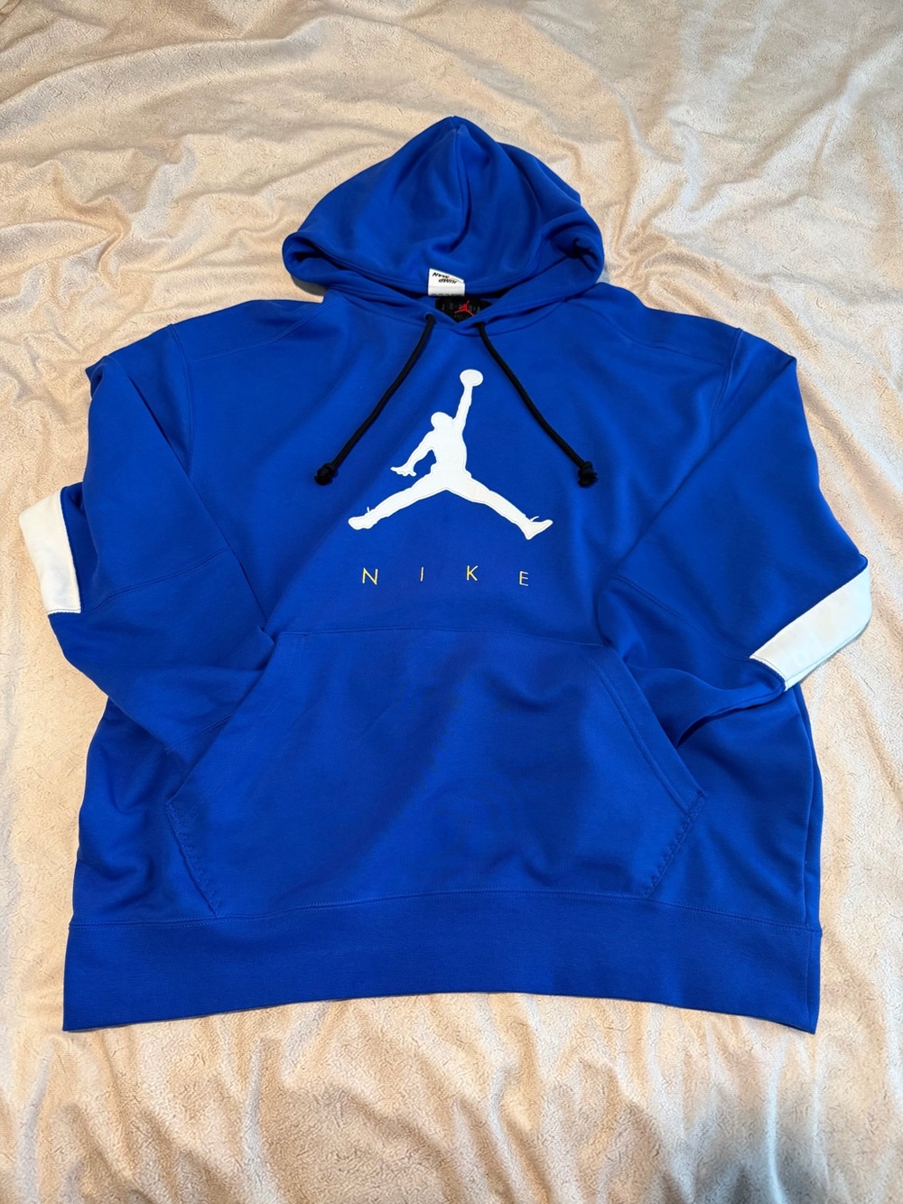 Nike Men's Royal Blue Jordan Crewneck Hoodie with White Logo